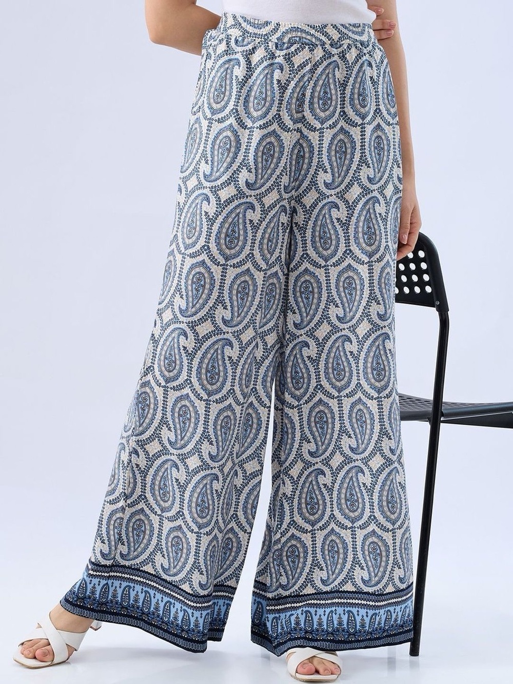 Tommy Hilfiger NWT Paisley Wide Leg Pants Tie Waist XS